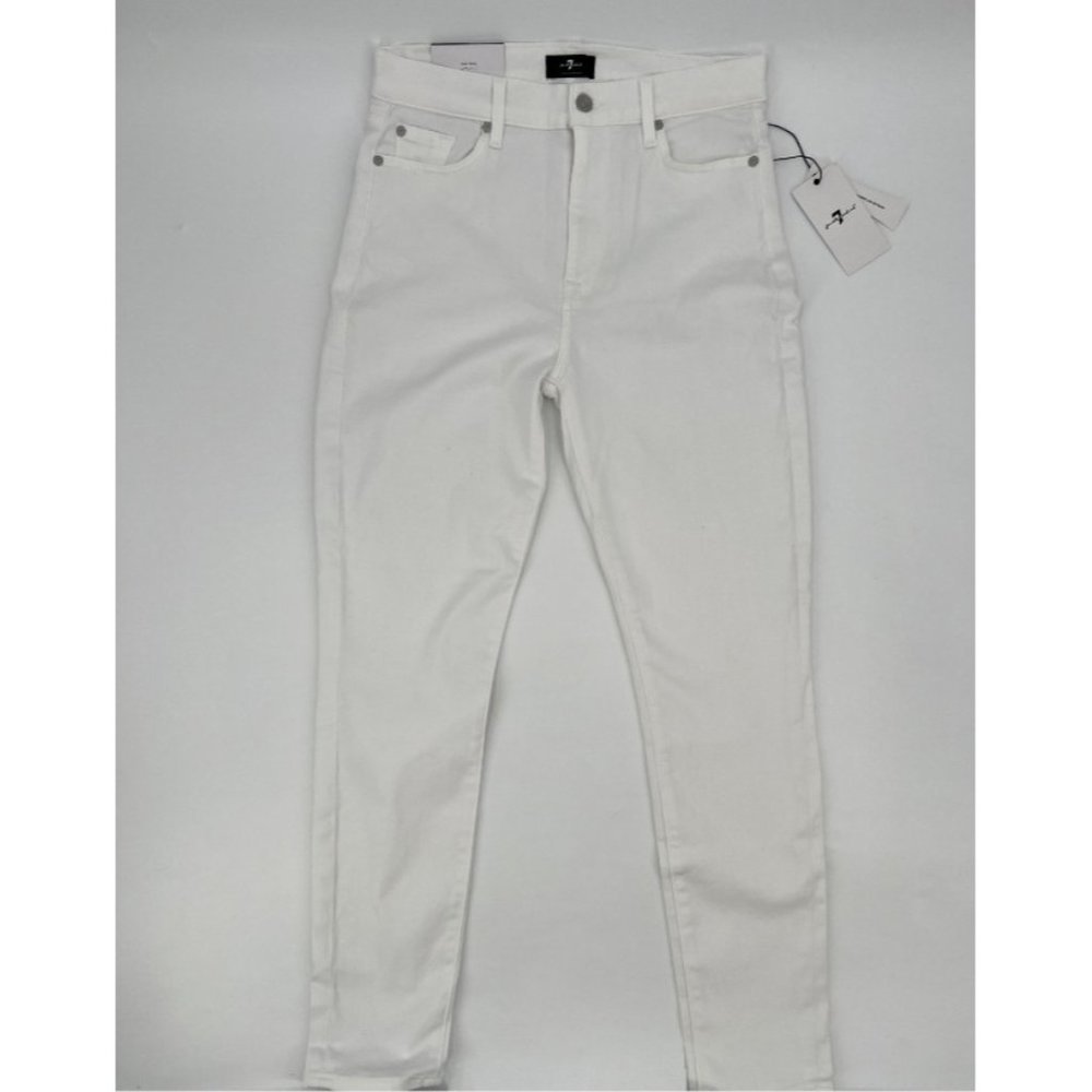 7 For All Mankind Women's Clean White The Ankle Super Skinny Jeans sz 29 NWT